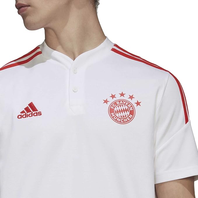 Adidas FCB TR POLO HB0614 FOOTBALL/SOCCER white POLO SHIRT (SHORT SLEEVE) For Men
