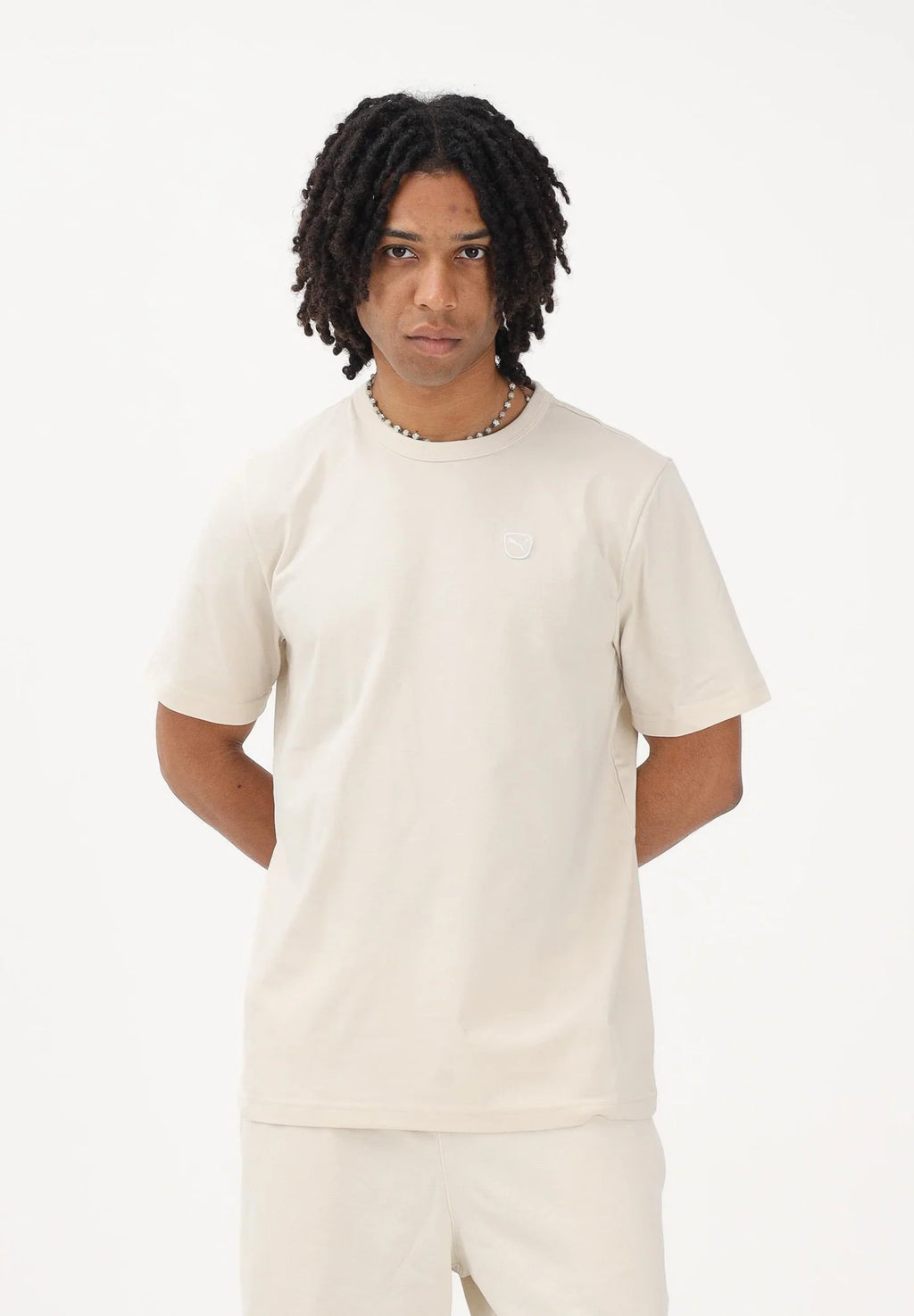 PUMA Men's Essentials Elevated Short Sleeve T-Shirt beige