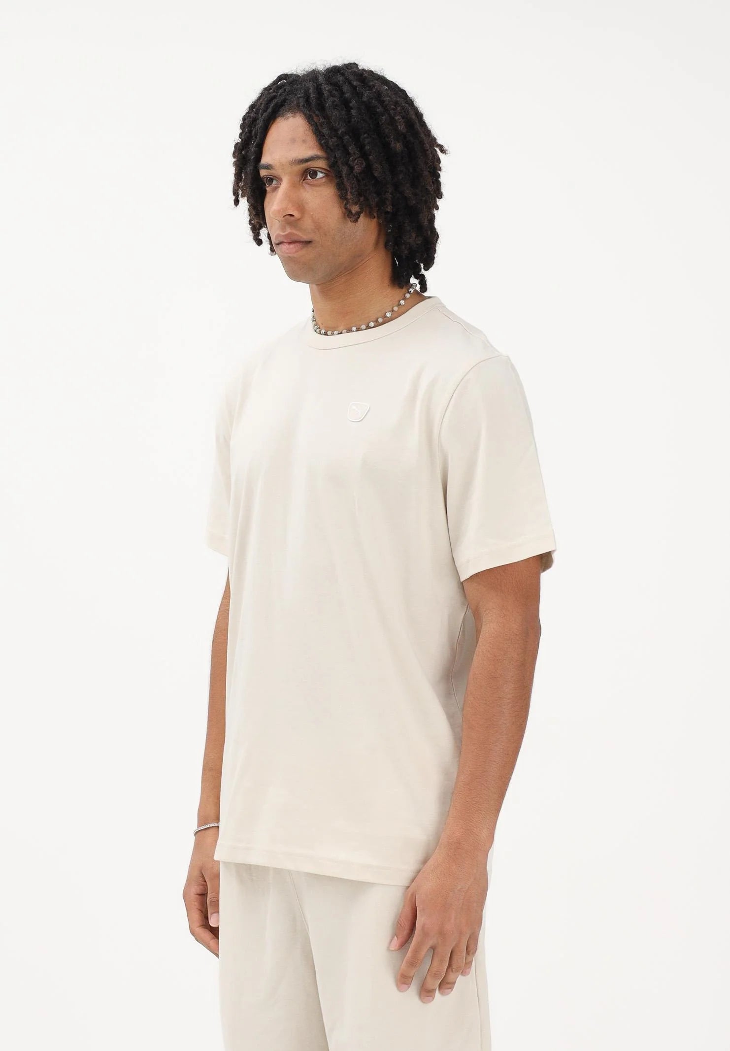 PUMA Men's Essentials Elevated Short Sleeve T-Shirt beige